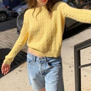 Brandy Melville Sunny Yellow Cable Knit Sweater